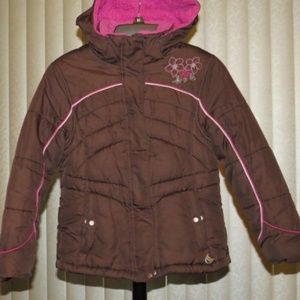 GIRLS BROWN WINTER JACKET - Size 7/8